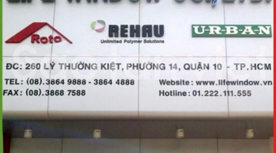 Bảng Alu - Chữ Inox Mặt Mica Đèn Led