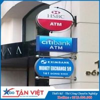 Bảng Vẫy 2 Mặt - Mica Dập Nổi - Đèn Led
