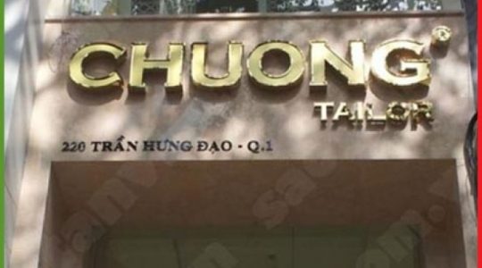 Chữ inox vàng - Đèn Led dạ sáng (Nhà May CHƯƠNG)