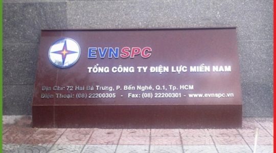 Chữ Inox Làm Hộp Nổi - Lắp Biển Đá (Điện Lực Miền Nam)