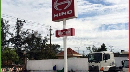 Biển Hiệu Alu - Chữ inox mặt mica - Led module phát sáng ( Hino )