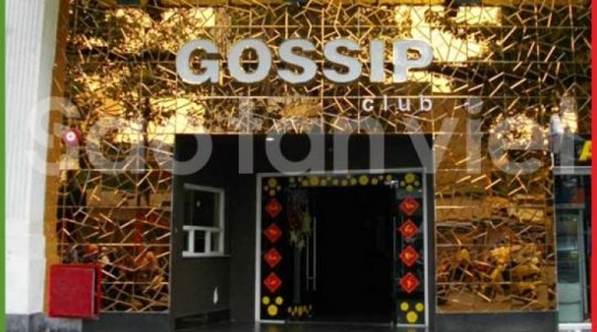 Chữ Inox Vàng Làm Hộp Nổi - Đèn Led (Gossip)